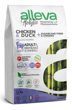 ALLEVA HOLISTIC NEUTERED CAT Chicken&Duck - Корм для стерилизованных кошек и котят Курица и Утка (БЕЗЗЕРНОВОЙ) 10 кг